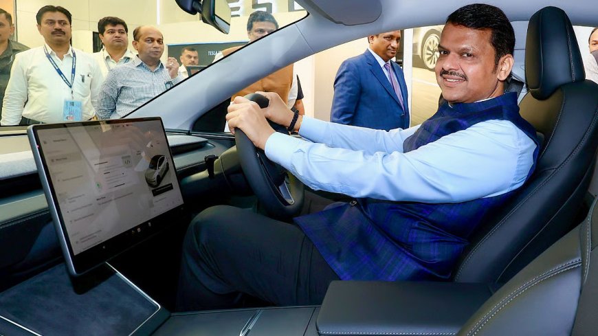 CM Devendra Fadnavis Welcomes Tesla: Maharashtra’s Chief Minister Inaugurates India’s First Tesla Experience Centre in Mumbai
