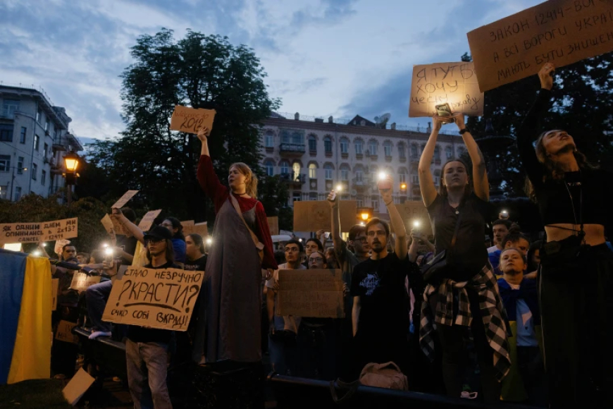 Zelenskiy Under Fire: Ukraine Erupts in Protest Over New Law Undermining Anti-Corruption Agencies